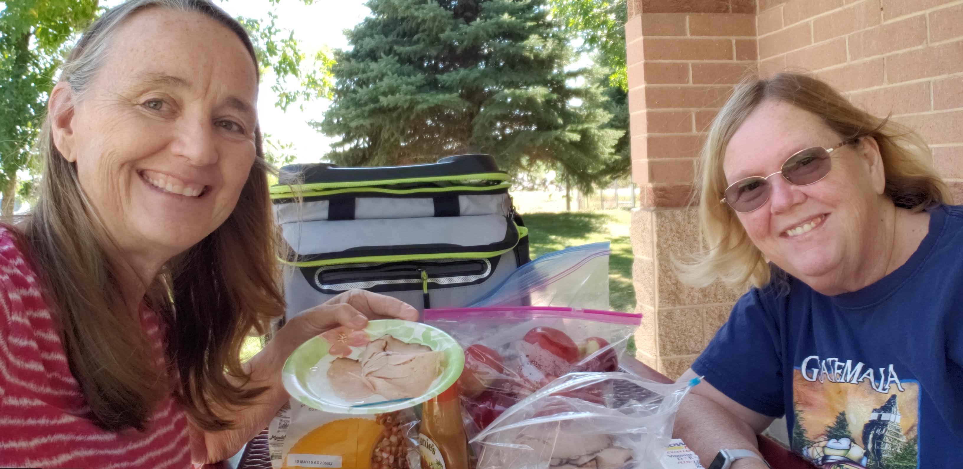 Picnic lunch with Judy and Renee
